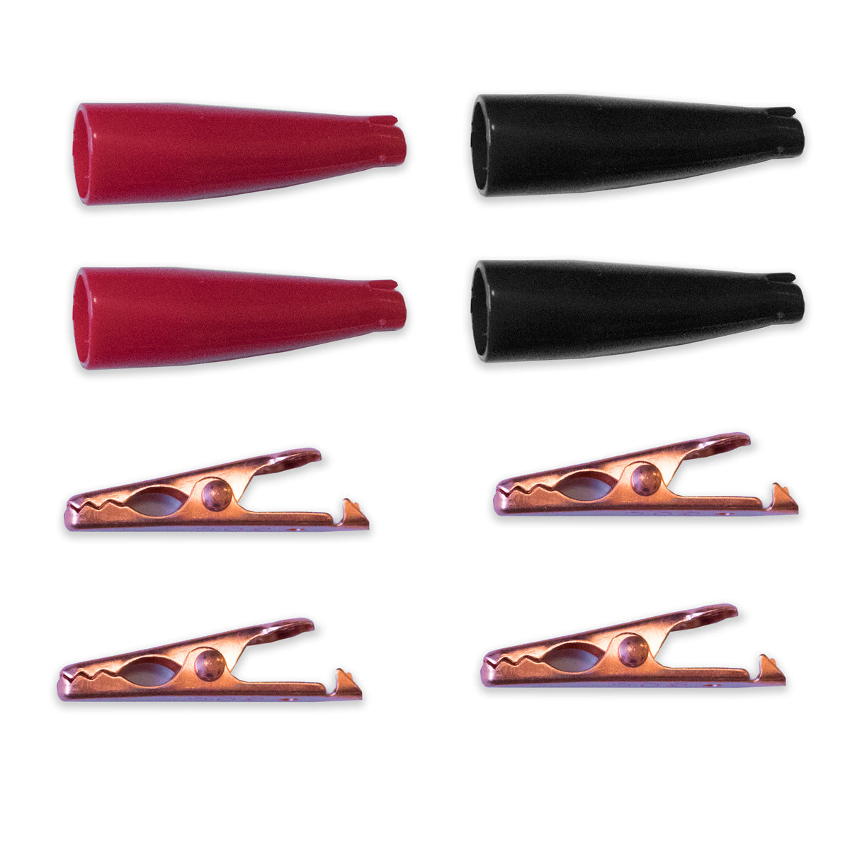 010005 - Copper Alligator Clip Set with Insulators - 4 Clips Included (Pack of 28)