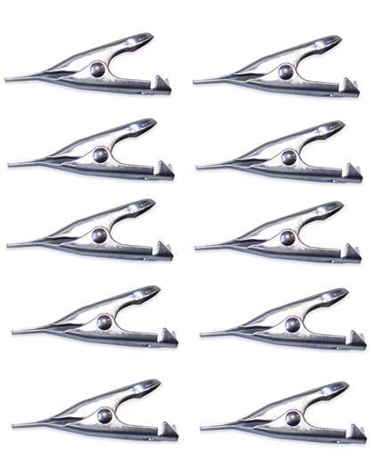 010019 - 10-Pack Steel Alligator Clips for Secure Connections (Pack of 14)