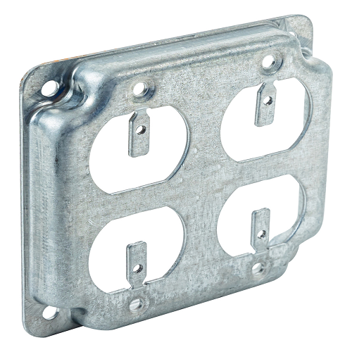4" Square 1/2" Raised Industrial Surface Cover (2) Duplex G1939 (Pack of 150)