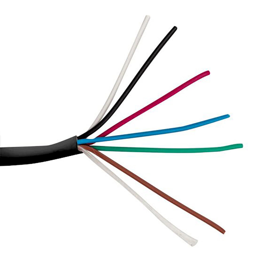 14/6-RGBTW-BK 6C/14 AWG 41-Strand BC, LED RGB-TW Cable, Unshielded, UL CL2/3R FT4, PVC Jkt – Black – 500ft Spool