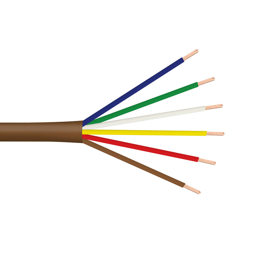 18/6T-500 6C/18 AWG SOLID THERMOSTAT CABLE, PVC – BROWN – 500 FT SPOOL