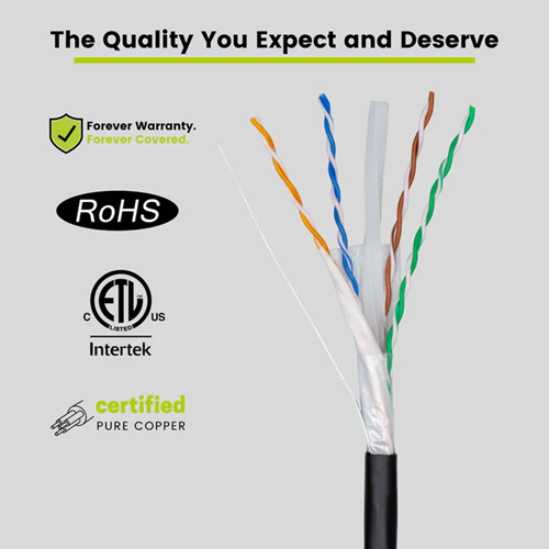 Unshielded Cat6A Direct Burial Ethernet Cable 1000FT