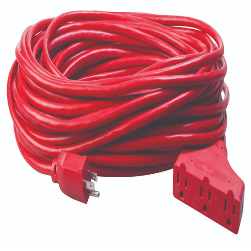 100"Ft 14/3 SJTW Red Extension Cord Tritap Outdoor 4219SW8804 (Pack Of 6)