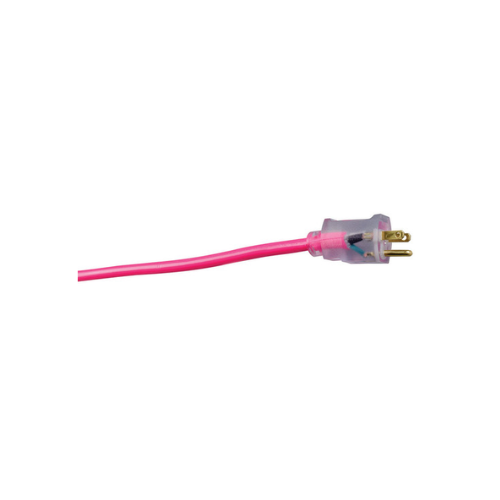 100' FT 12/3 SJTW Cool Pink Outdoor Extension Cord With Power Light Indicator 2579SW000A (Pack of 4)