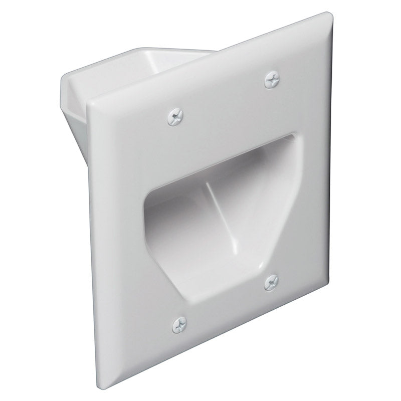 45-0002-XX 2-Gang Recessed Low Voltage Cable Plate
