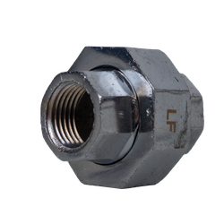 45601LFCP - 1/4 in FPT Lead-Free Bronze Union Fitting with Chrome Finish