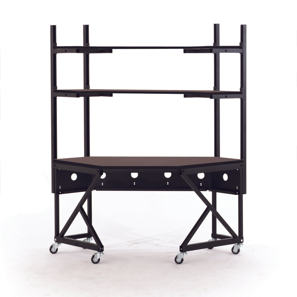 5000-3-104-CR Performance Series Corner LAN Station - African Mahogany