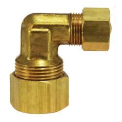 00085-1008 - 90 Degree Forged Brass Reducing Elbow Fitting 5/8 in x 1/2 in Compression