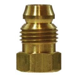 16012 - Brass Double Compression Sleeve Break-Away Nut, Threaded 3/8 in, Hex 0.56 in, Length 0.84 in