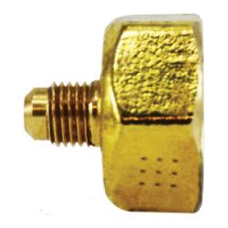 04030-1206 - Brass Cylinder Adapter for 3/4 in SAE 45° Male Flare to 3/8 in FIP Fittings