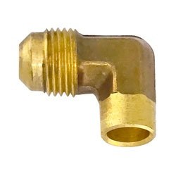 04089-0806 - 90-Degree Brass Elbow Fitting - 1/2-in Male Flared x 3/8-in Sweat