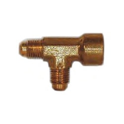 04091-060808 - Brass Run Tee, 3/8-in Male Flared x 1/2-in Female NPT x 1/2-in Male Flared, 1000 psi Rated