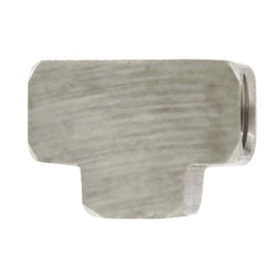 06101-04-003 - 1/4 in Female NPTF Barstock Union Tee Fitting, Machined Brass, Nickel-Plated, 1200 psi