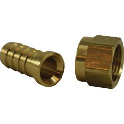 32101 - 1/4-in Hose to 1/4-in 45-deg Flared Female Swivel Adapter, Machined Brass, 1.57 in Length