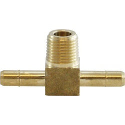 07072-0402 - Brass Mini Branch Tee - 1/4-in Barbed x 1/4-in Barbed x 1/8-in MPT