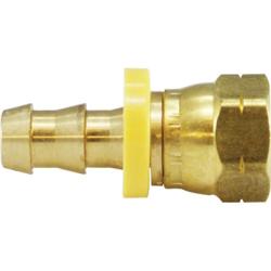 30255 - 1/2-in Push-On Hose Barbed x 1/2-in Female SAE 45-degree Flared Brass Swivel Connector