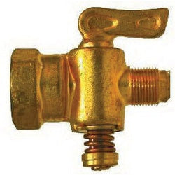 09205-0908 - Brass Shut-Off Cock 9/16 x 1/2 in, Flared & FIP Connection, 30 psi Rating