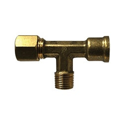 700075-040202 - 1/4-in Compression x 1/8-in Female NPTF x 1/8-in Male NPTF Lead-Free Brass Tee Fitting