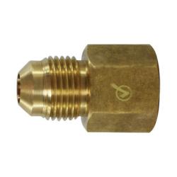 704046-0804 - 1/2" Male Flare to 1/4" Female NPTF Lead-Free Brass SAE 45-Deg Adapter