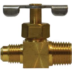 709104-0404 - 1/4 x 1/4 in Lead-Free Brass Needle Valve, Flared x MIP Connection
