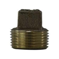 738109-32 - 2 in MPT Lead-Free Red Bronze Cored Square Head Plug, 1.44 in Length