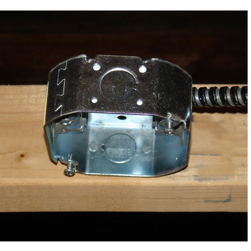 4 Inch Octagon Box 1-1/2 Inch Deep Adjustable Flush Mount Wood Spike Bracket BX Clamps 54151-JBX (Pack of 100)