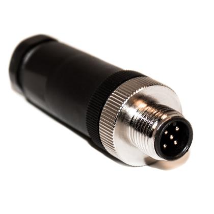 BU-12ZU05-PG7 - IP67 M12 5-Position Connector for 22-26AWG Wires (Pack of 6)