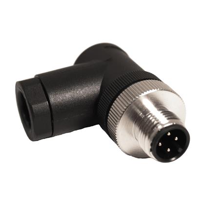 BU-12ZU23-PG7 - M12 Right Angle 4-Position Male Connector, IP67 Rated (Pack of 7)