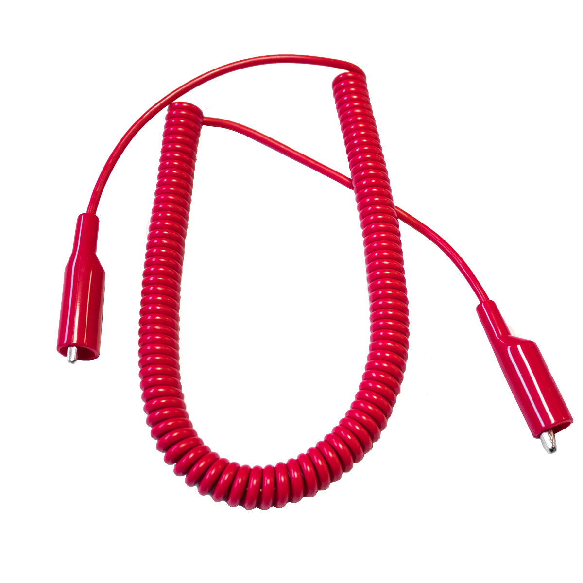 BU-3030-C-24-2 - 24" Curly PVC Test Lead with Alligator Clips (Pack of 15)