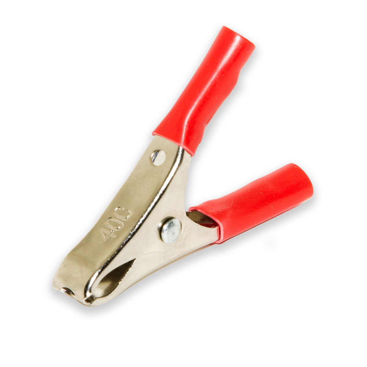 BU-40C-2 - Nickel-Plated Copper Battery Clip with PVC Insulated Handles (Pack of 68)