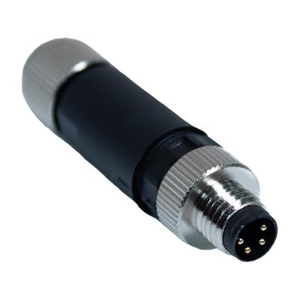 BU-8ZU11 - IP67 4-Position M8 Male Connector for 22-26 AWG Wires (Pack of 7)