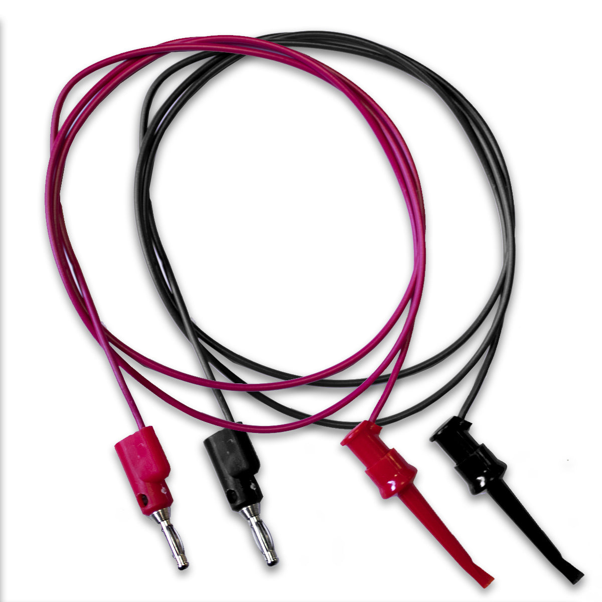 BU-P3782-36-02 - 36" Stackable Banana Plug Test Lead with Mini Plunger Clip (Pack of 9)