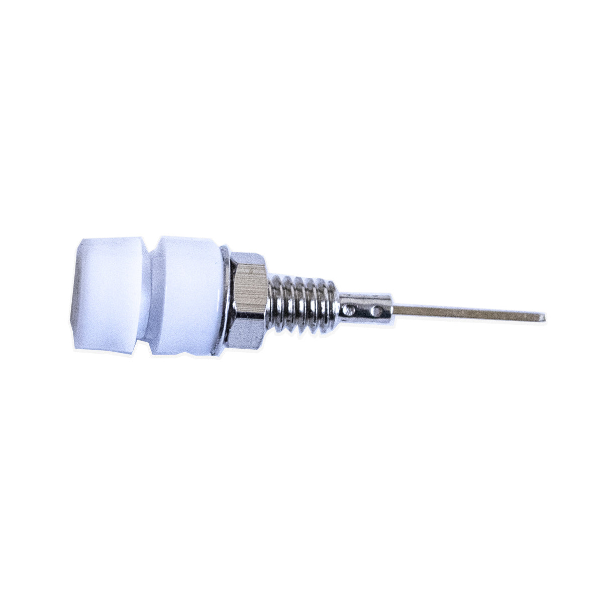 BU-P4773-9 - Right Angle White Pin Tip Connector with Wire (Pack of 30)