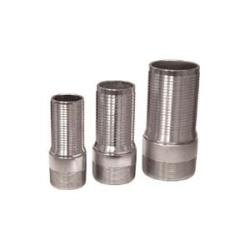 CNL-400CR-SP - 4 in Hose Barbed x 4 in MIP Steel Crimplok Long Nipple with Nickel Plating