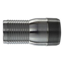 CNT-050-S - 1/2 in Hose Barbed x 1/2 in MPT Steel Combination King Nipple