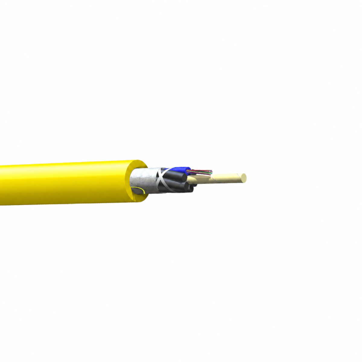 Corning 012EUF-T8101DYL 12 Fiber Riser Commercial OS1 Freedm Loose Tube Gel Free Yellow Cable