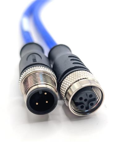 C3AC80M002 - 2M Silicone M12 Cordset for High-Flex Conditions (Pack of 6)