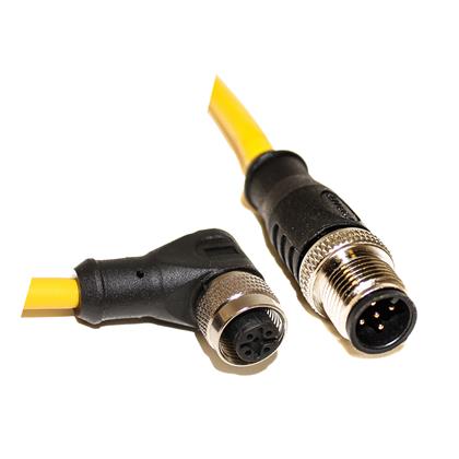 C5AD06M002 - M12 Cordset 2M, 5-Position Male to Female, 22 AWG (Pack of 5)