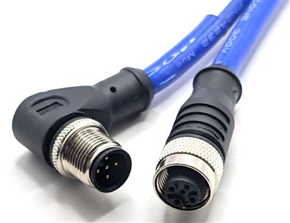 C5BC82M010 - Mueller M12 Blue-Flex Cordset with Right Angle Connector (Pack of 3)