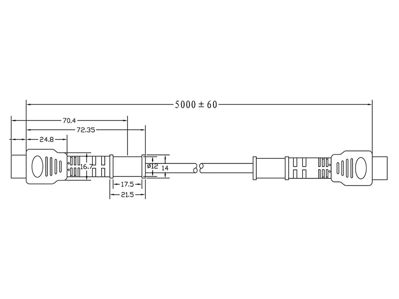 CABLE-IP-HDMI-5M - Proprietary IP HDMI direct connect Cable. - 5 Meter (16.4ft/500cm)