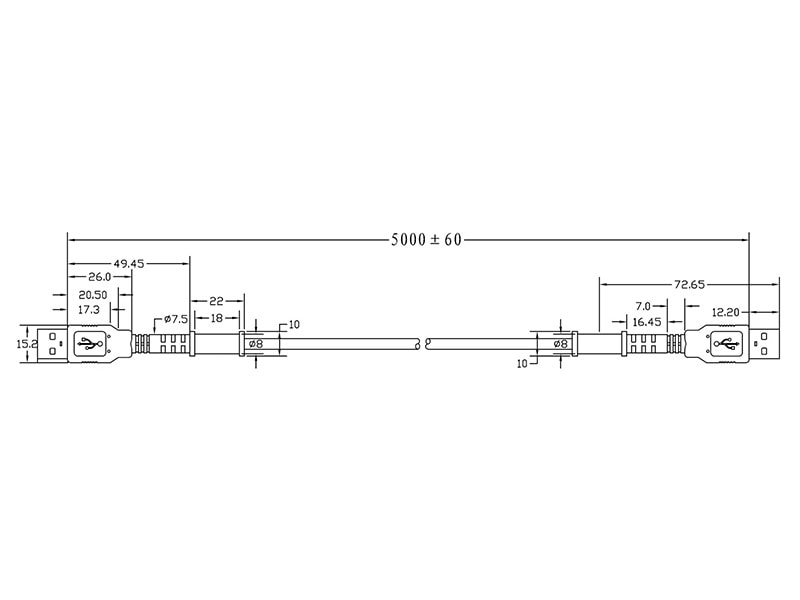 CABLE-IP-USB-5M Proprietary IP USB direct connect Cable - 5 Meter