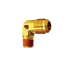 CVSE1F-12D-1/8TAP - 90° Brass Elbow 3/4 in Male SAE Flared x 1/2 in MNPTF, 550 psi, -65 to 250 °F