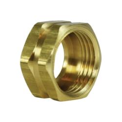 GHN1-H - 3/4 in Brass Hex Nut for Garden Hoses, 0.62 in Length, 1.18 in Hex Size