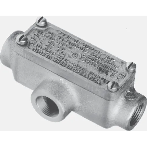 3/4 Inch Type T Feraloy Iron Alloy Conduit Outlet Body With Cover OET2