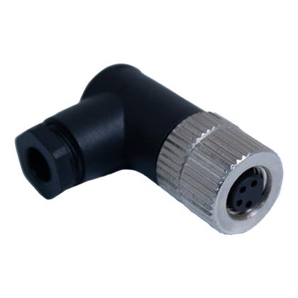 BU-8ZU08 - 4-Position Right Angle M8 Connector for 22-26 AWG (Pack of 7)