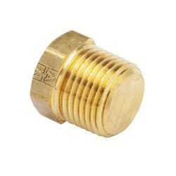 121S-6 - 3/8 in Male NPTF Brass Solid Hex Head Plug, 0.68 in Hex Size, 0.66 in Length