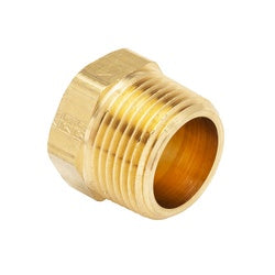 121-8 - 1/2 in Male NPTF Cored Hex Plug, Brass, 0.87 in Hex, 0.81 in Length, 1200 psi