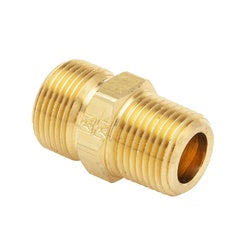 1390-88 - 1/2-in Male ABS x 1/2-in Male NPTF Brass Air Brake Hose Adapter