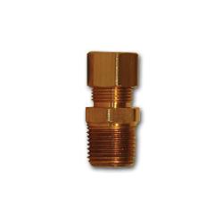 268X4 - Brass Adapter 1/4 in Compression x 1/8 in MPT for Copper and Thermoplastic Tubing