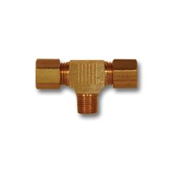 272X4 - Barstock Branch Tee Brass Fitting - 1/4 in Compression x 1/4 in Compression x 1/8 in MPT